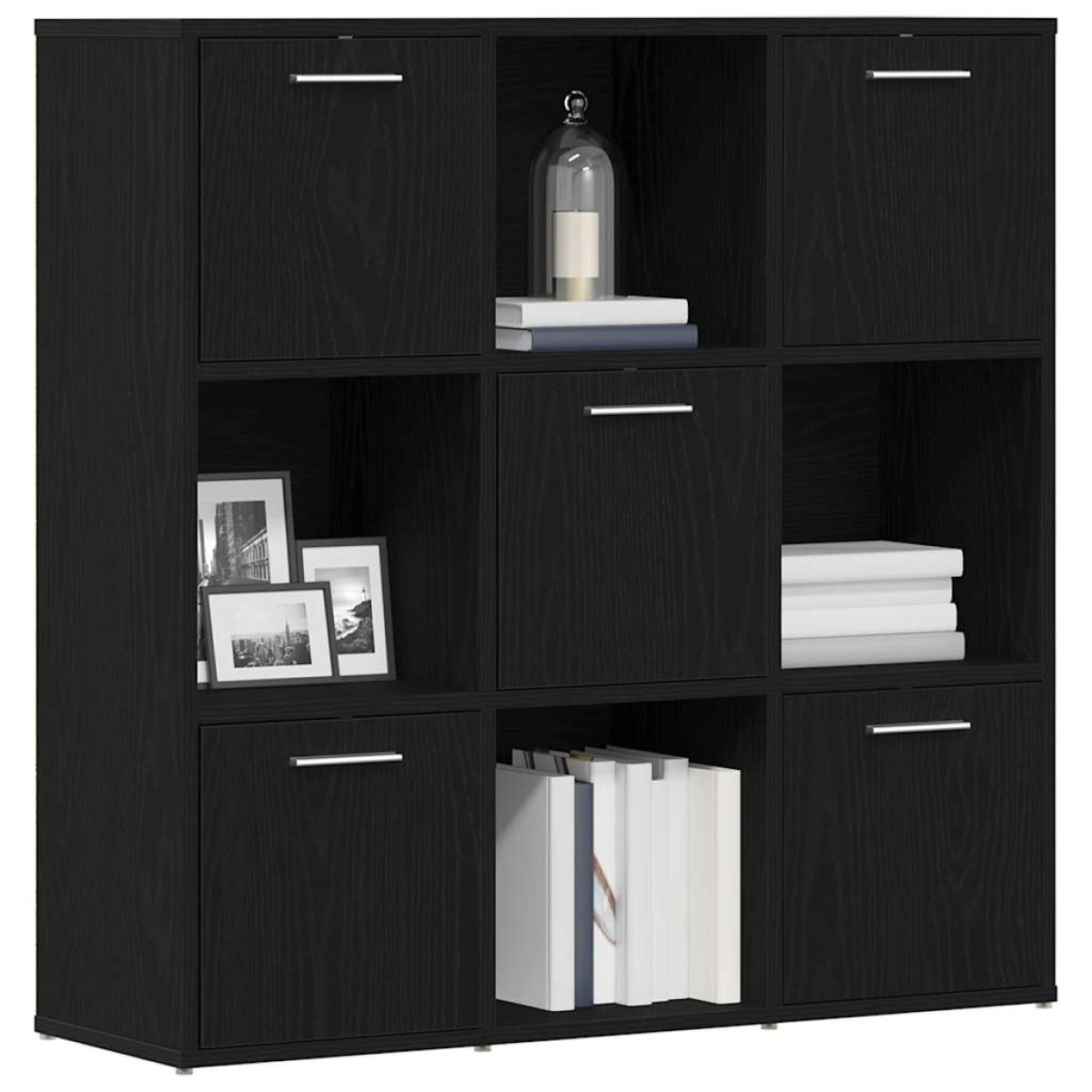 vidaXL Βιβλιοθήκη Μαύρη Δρυς 90x28x90 εκ. από Τεχνητό Ξύλο