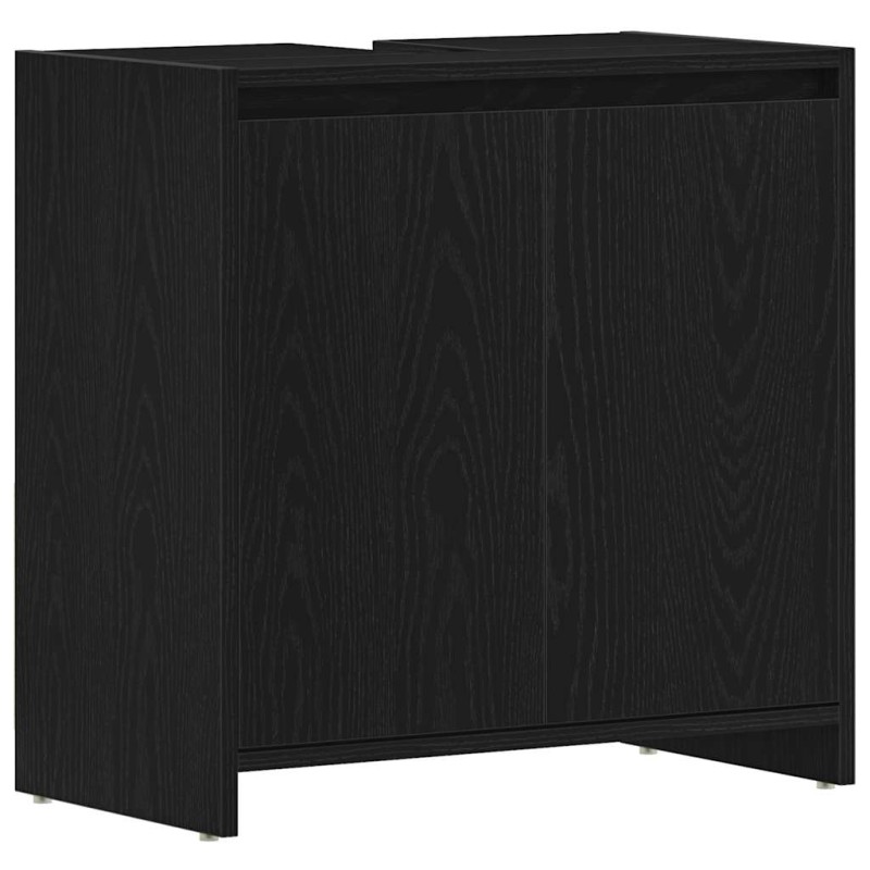 vidaXL Ντουλάπι μπάνιου Μαύρη βελανιδιά 60x33x60cm Κατασκευασμένο ξύλο