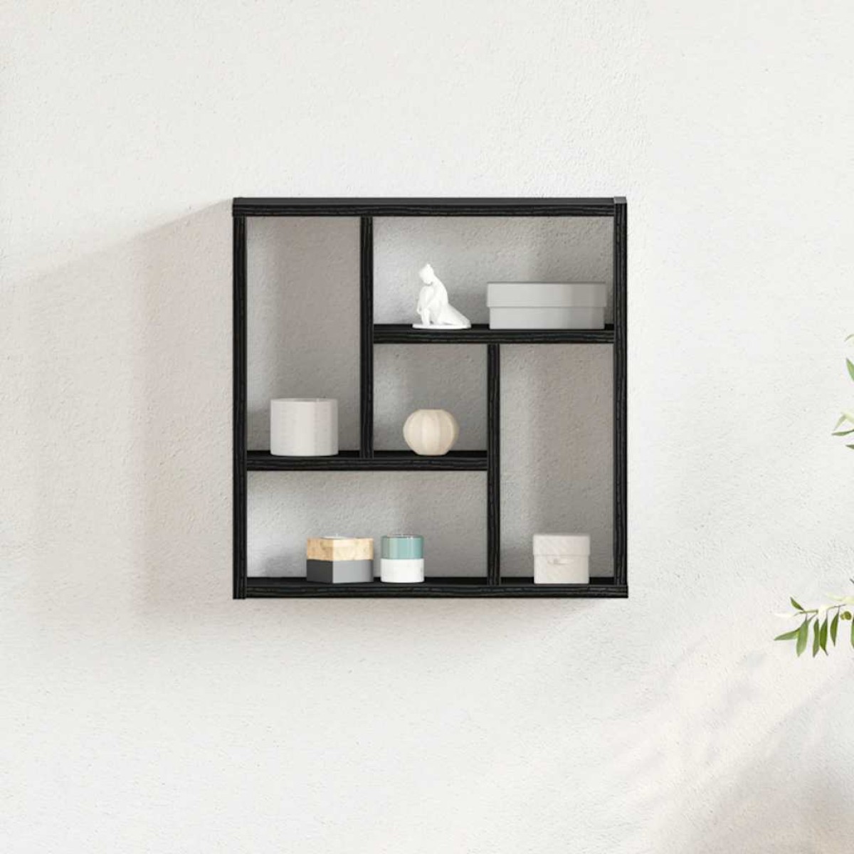 vidaXL Ράφι Τοίχου Μαύρη Δρυς 45x16x45 εκ. από Τεχνητό Ξύλο