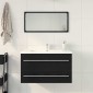 vidaXL Ντουλάπι Νιπτήρα Μαύρο Δρυς 80x38,5x48 εκ. από Τεχνητό Ξύλο