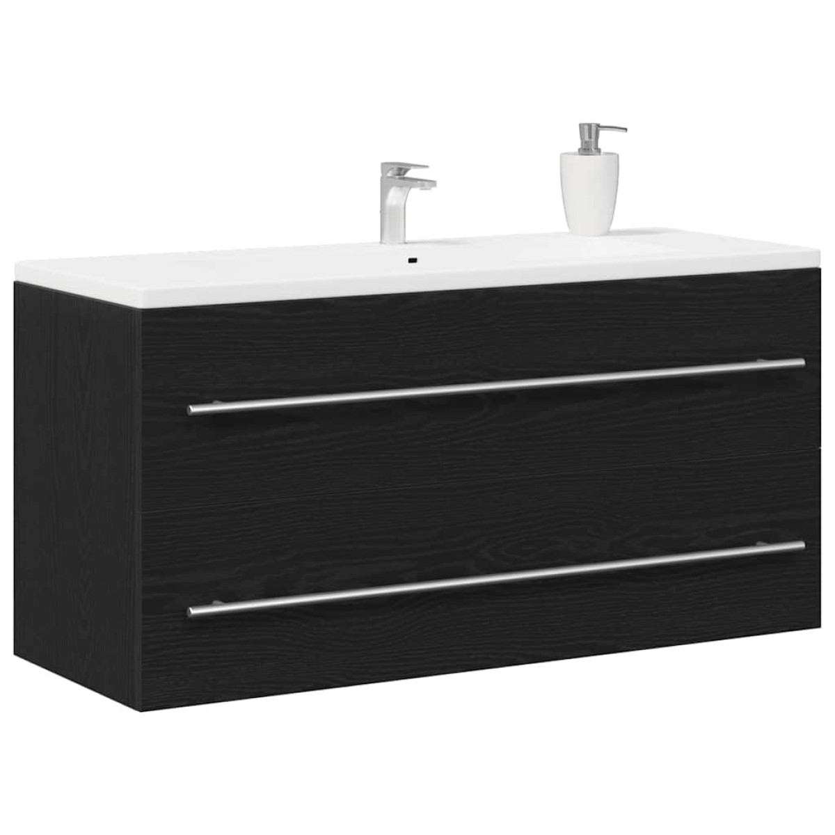vidaXL Ντουλάπι Νιπτήρα Μπάνιου Μαύρο Δρυς 100x38,5x48 εκ. από Τεχνητό Ξύλο