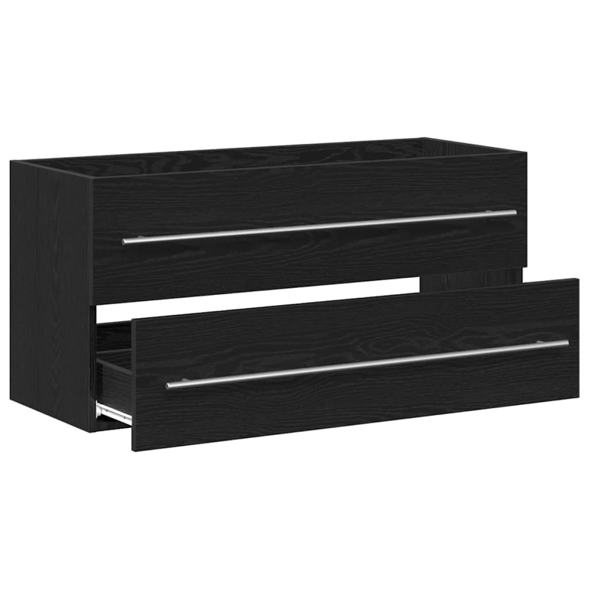 vidaXL Ντουλάπι Νιπτήρα Μπάνιου Μαύρο Δρυς 100x38,5x48 εκ. από Τεχνητό Ξύλο