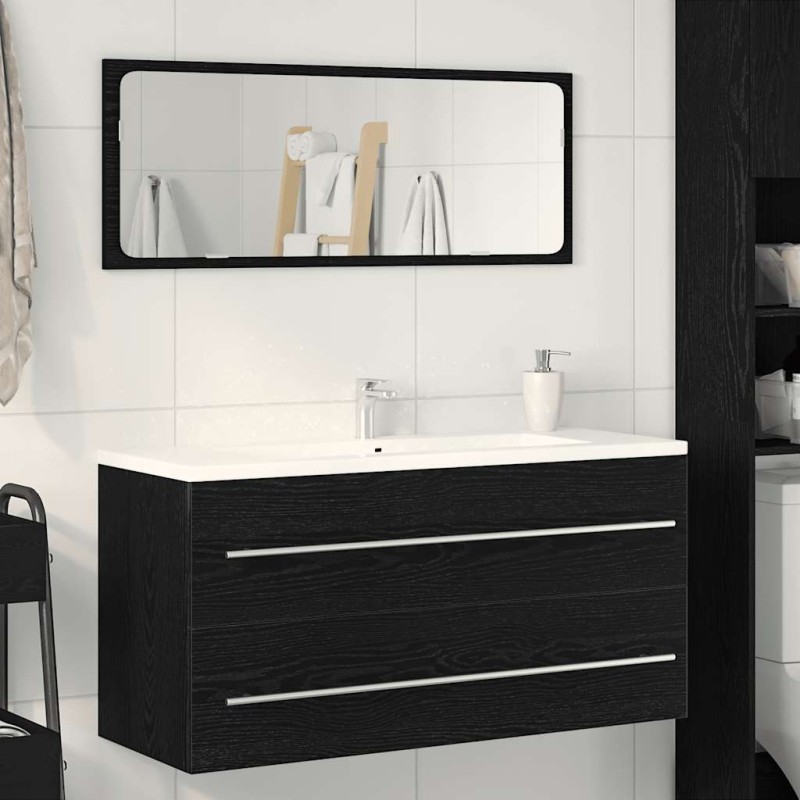vidaXL Ντουλάπι Νιπτήρα Μπάνιου Μαύρο Δρυς 100x38,5x48 εκ. από Τεχνητό Ξύλο