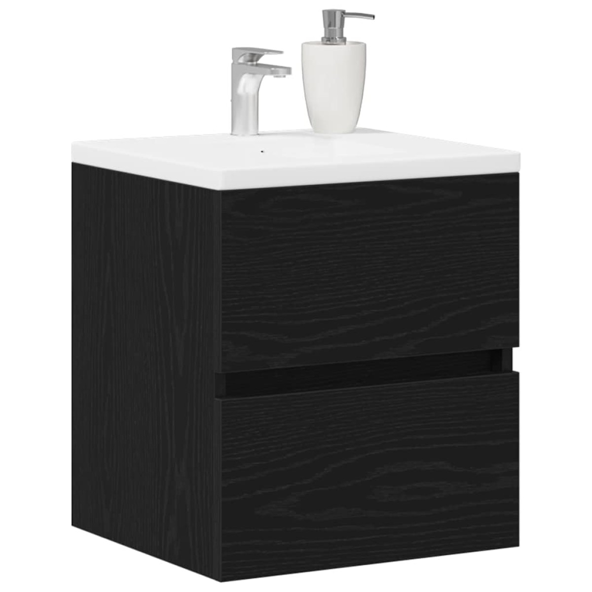 vidaXL Ντουλάπι Νιπτήρα Μπάνιου Μαύρο Δρυς 41x38,5x45 εκ. από Τεχνητό Ξύλο