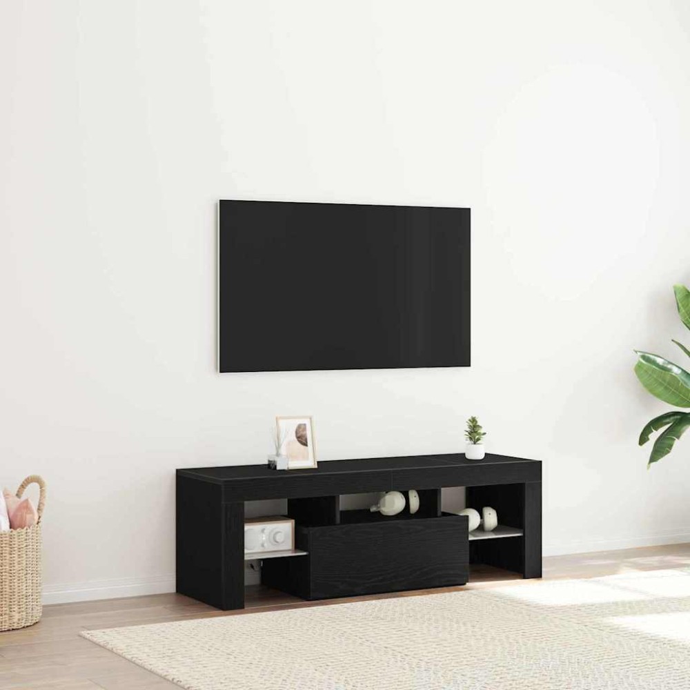 vidaXL Ντουλάπι TV 120 x 35 x 40 εκ. Μαύρη Οξυά Επεξεργασμένο Ξύλο