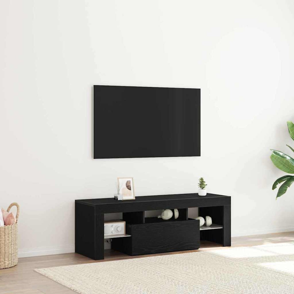 vidaXL Ντουλάπι TV 120 x 35 x 40 εκ. Μαύρη Οξυά Επεξεργασμένο Ξύλο