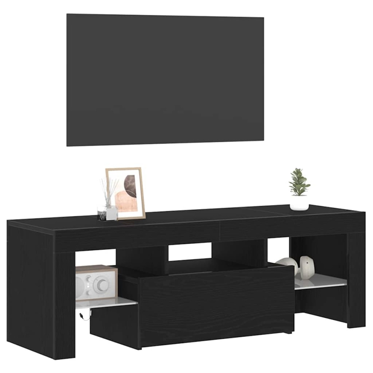 vidaXL Ντουλάπι TV 120 x 35 x 40 εκ. Μαύρη Οξυά Επεξεργασμένο Ξύλο