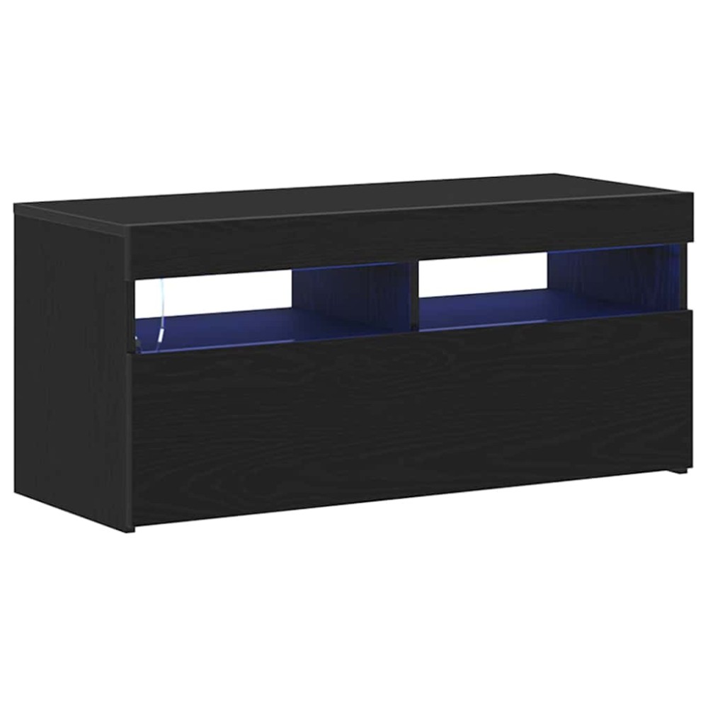 vidaXL Ντουλάπι TV 90 x 35 x 40 εκ. Μαύρη Οξυά Επεξεργασμένο Ξύλο