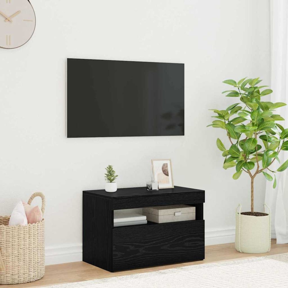 vidaXL Ντουλάπι TV 60 x 35 x 40 εκ. Μαύρη Οξυά Επεξεργασμένο Ξύλο