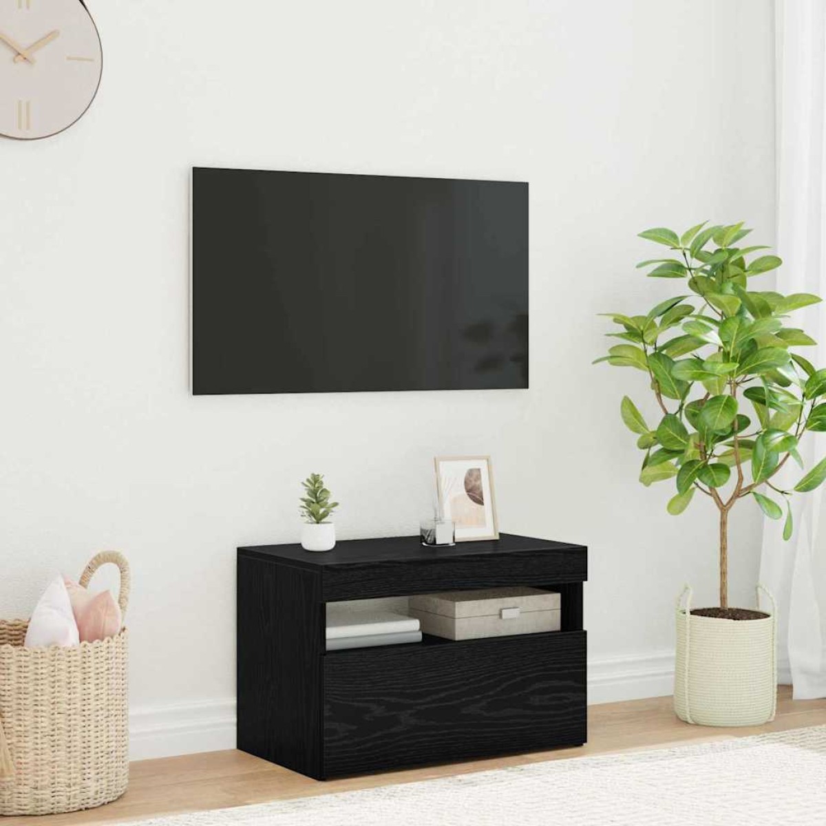 vidaXL Ντουλάπι TV 60 x 35 x 40 εκ. Μαύρη Οξυά Επεξεργασμένο Ξύλο