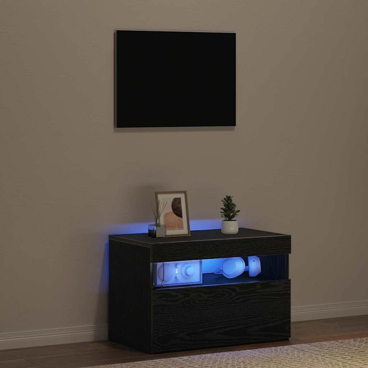 vidaXL Ντουλάπι TV 60 x 35 x 40 εκ. Μαύρη Οξυά Επεξεργασμένο Ξύλο