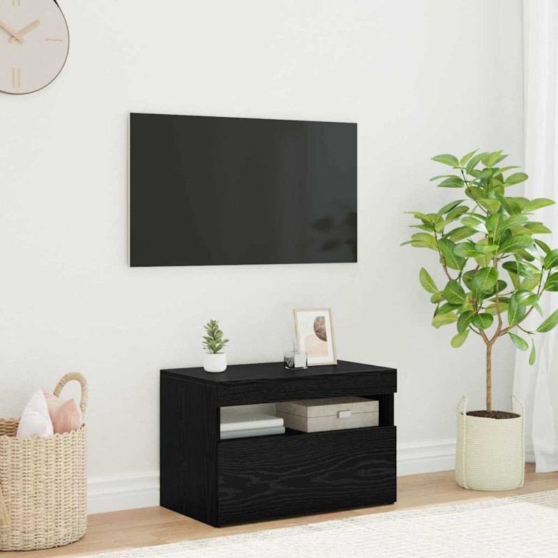 vidaXL Ντουλάπι TV 60 x 35 x 40 εκ. Μαύρη Οξυά Επεξεργασμένο Ξύλο
