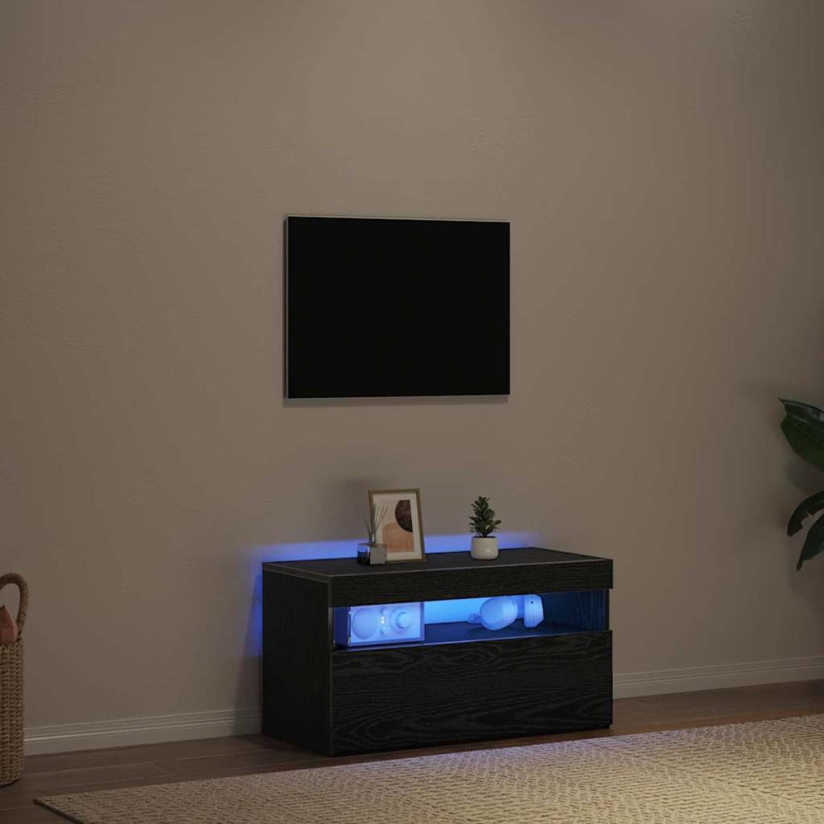 vidaXL Ντουλάπι TV 75 x 35 x 40 εκ. Μαύρη Οξυά Επεξεργασμένο Ξύλο