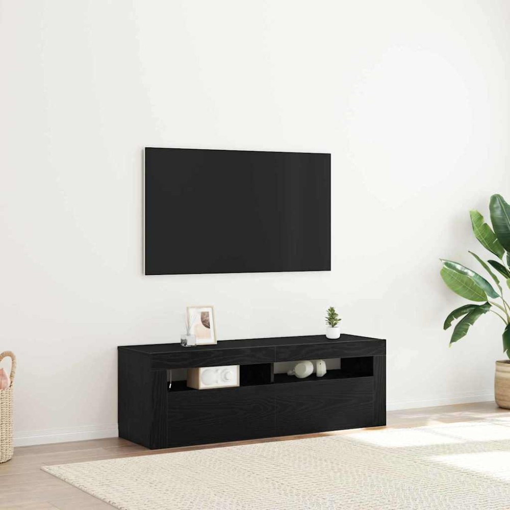 vidaXL Ντουλάπι TV 120 x 35 x 40 εκ. Μαύρη Οξυά Επεξεργασμένο Ξύλο