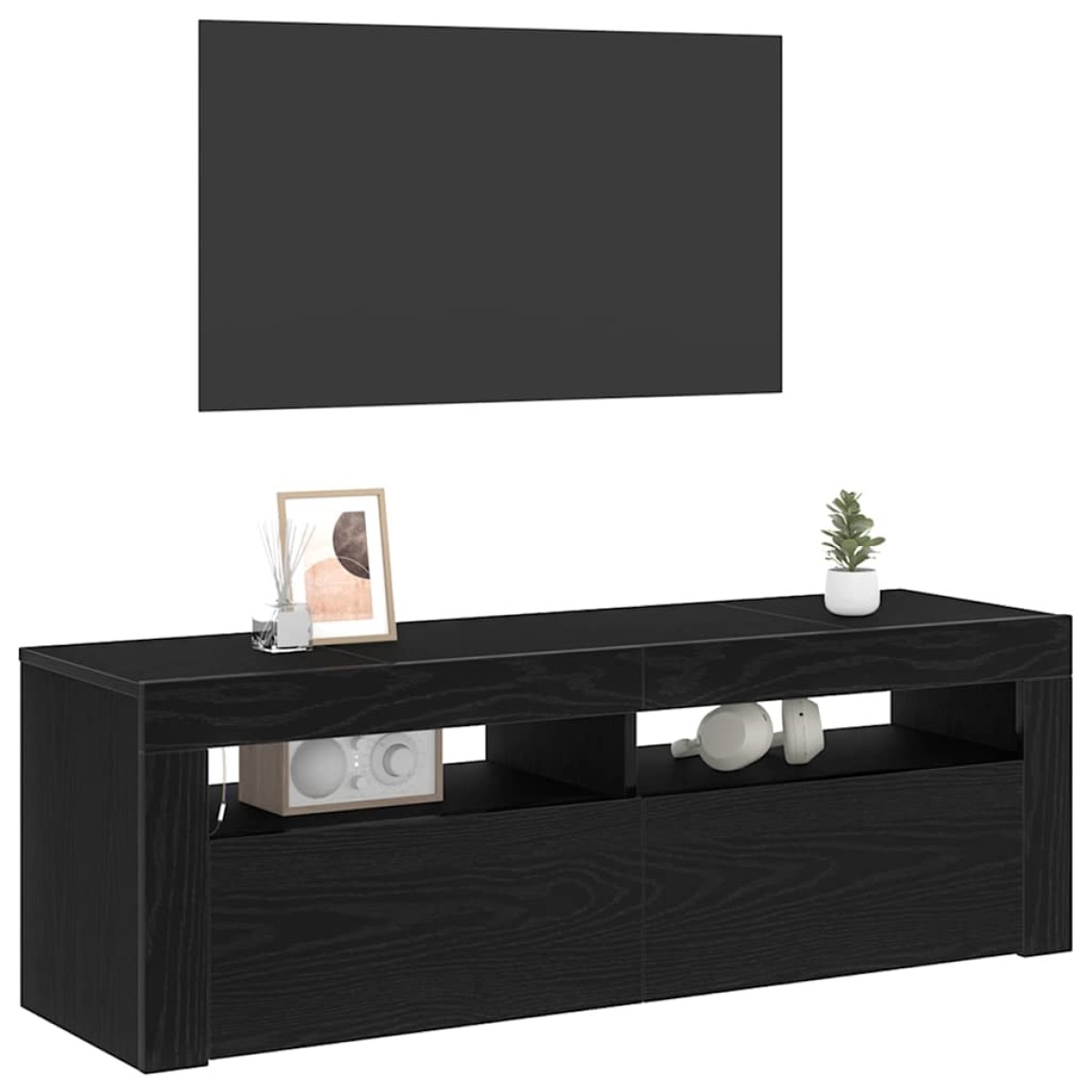 vidaXL Ντουλάπι TV 120 x 35 x 40 εκ. Μαύρη Οξυά Επεξεργασμένο Ξύλο