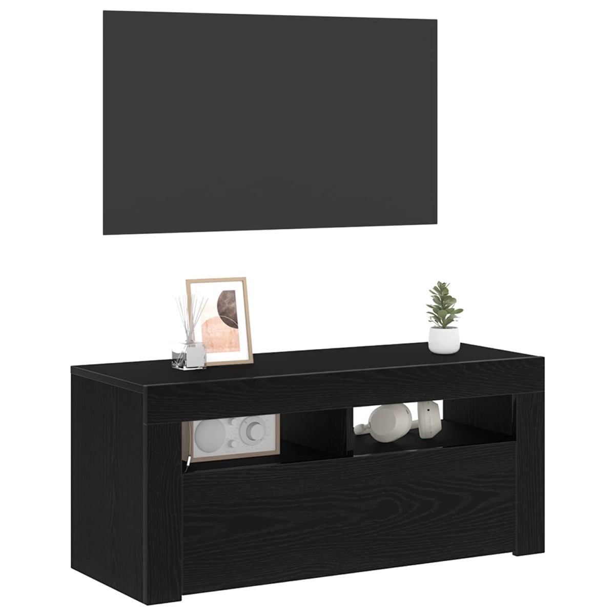 vidaXL Ντουλάπι TV 90 x 35 x 40 εκ. Μαύρη Οξυά Επεξεργασμένο Ξύλο
