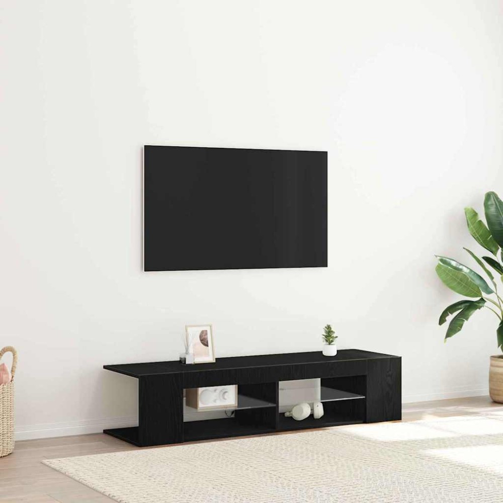 vidaXL Ντουλάπι TV 135 x 39 x 30 εκ Μαύρη Οξυά Επεξεργασμένο Ξύλο
