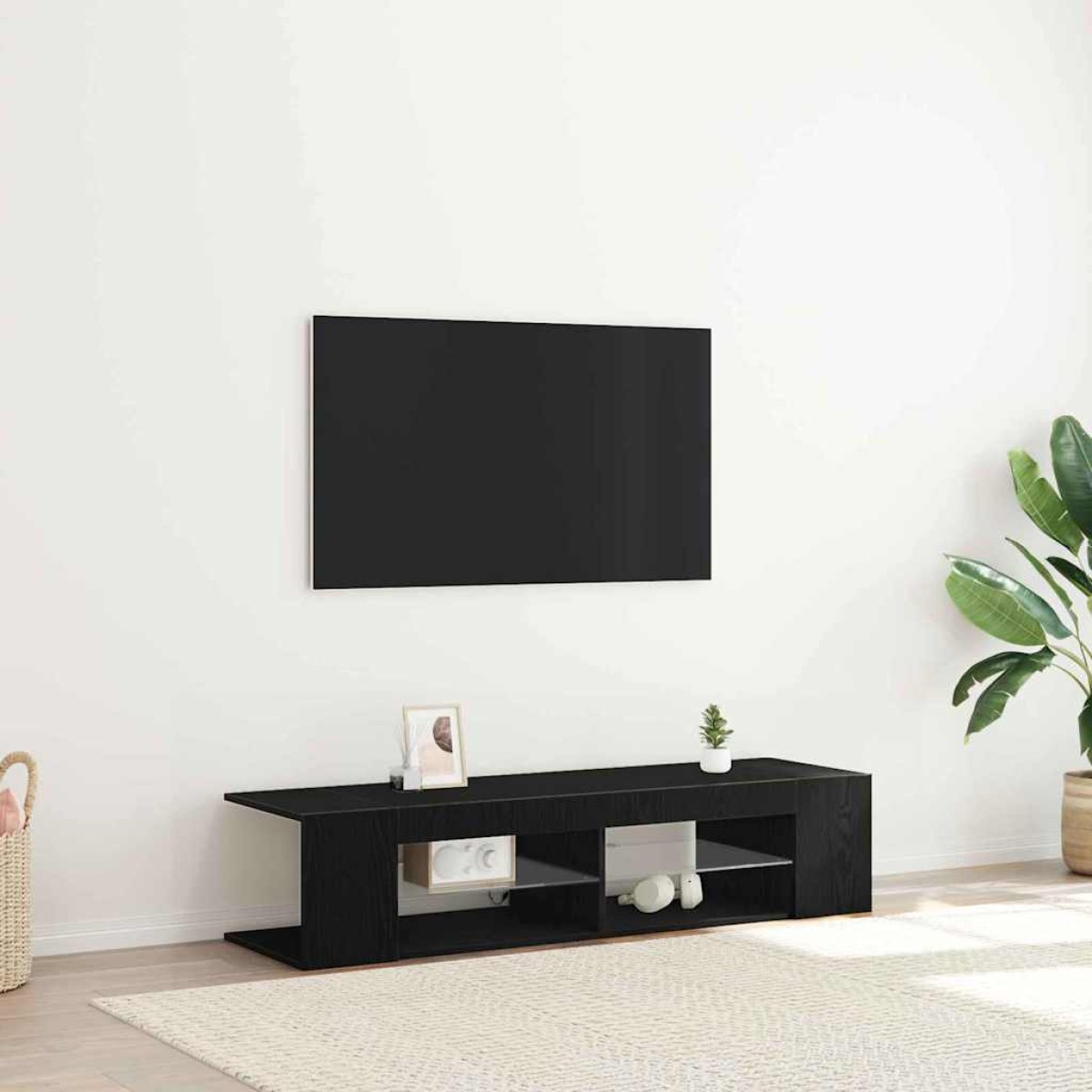 vidaXL Ντουλάπι TV 135 x 39 x 30 εκ Μαύρη Οξυά Επεξεργασμένο Ξύλο