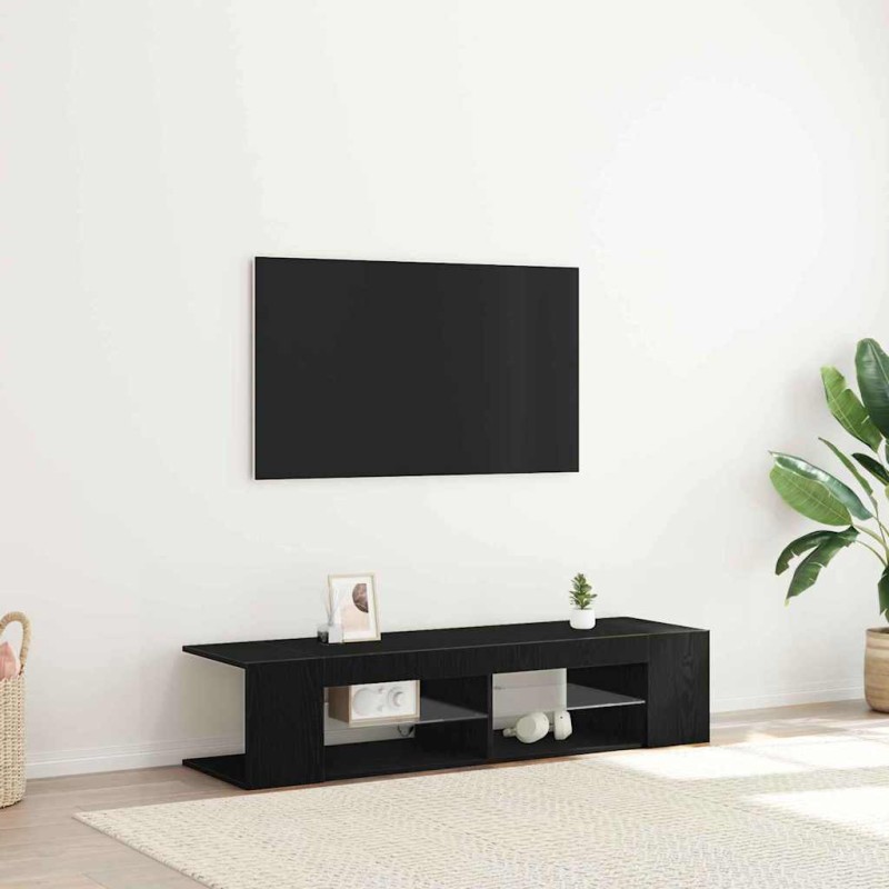 vidaXL Ντουλάπι TV 135 x 39 x 30 εκ Μαύρη Οξυά Επεξεργασμένο Ξύλο