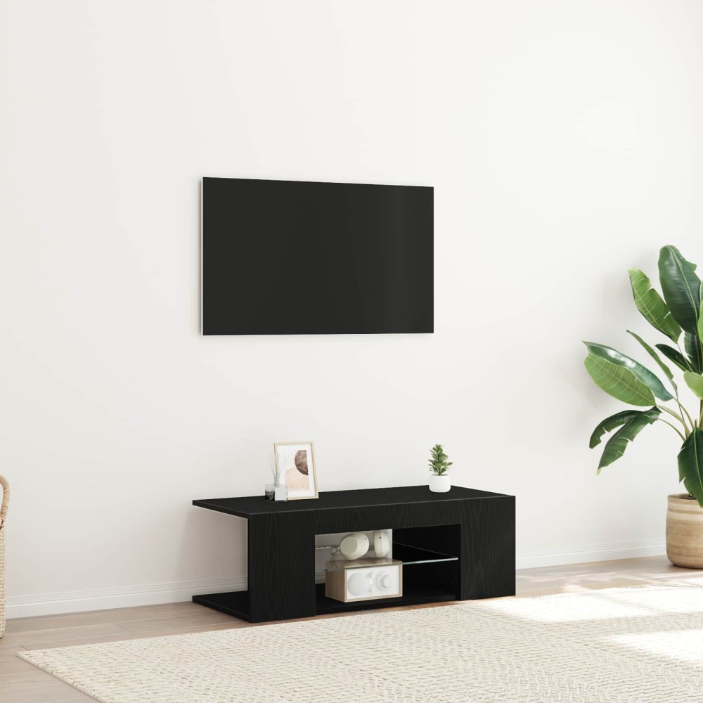 vidaXL Ντουλάπι TV 90 x 39 x 30 εκ. Μαύρη Οξυά Επεξεργασμένο Ξύλο