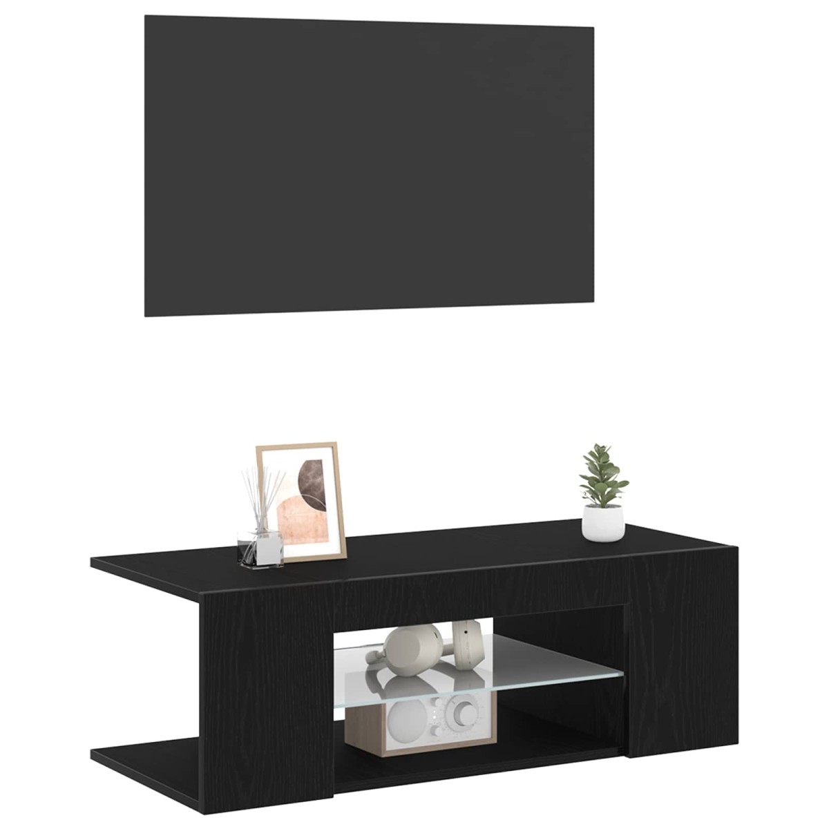 vidaXL Ντουλάπι TV 90 x 39 x 30 εκ. Μαύρη Οξυά Επεξεργασμένο Ξύλο