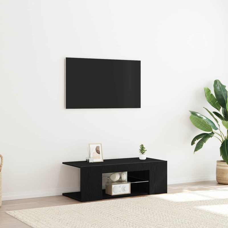 vidaXL Ντουλάπι TV 90 x 39 x 30 εκ. Μαύρη Οξυά Επεξεργασμένο Ξύλο