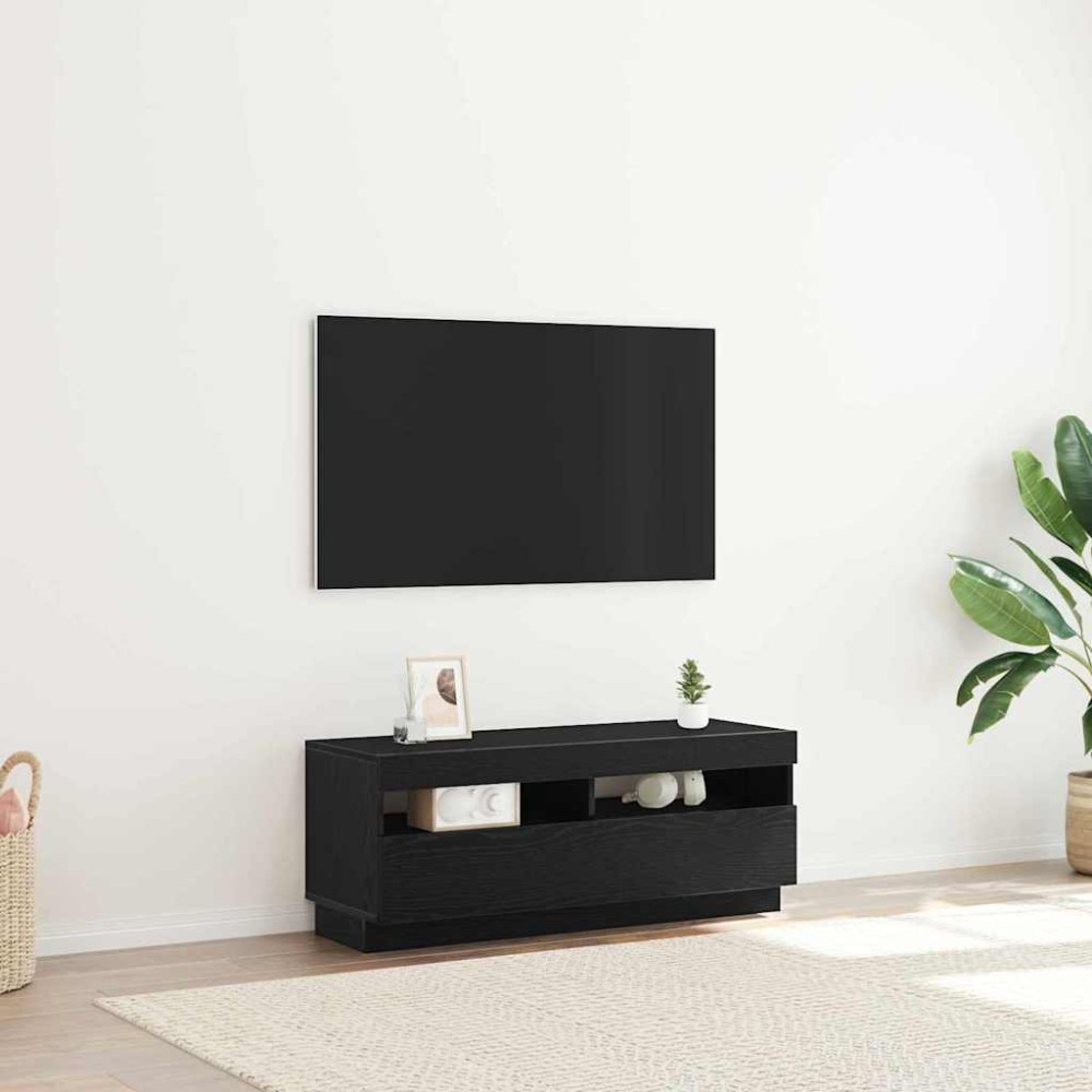 vidaXL Ντουλάπι TV 100 x 35 x 40 εκ Μαύρη Οξυά Επεξεργασμένο Ξύλο