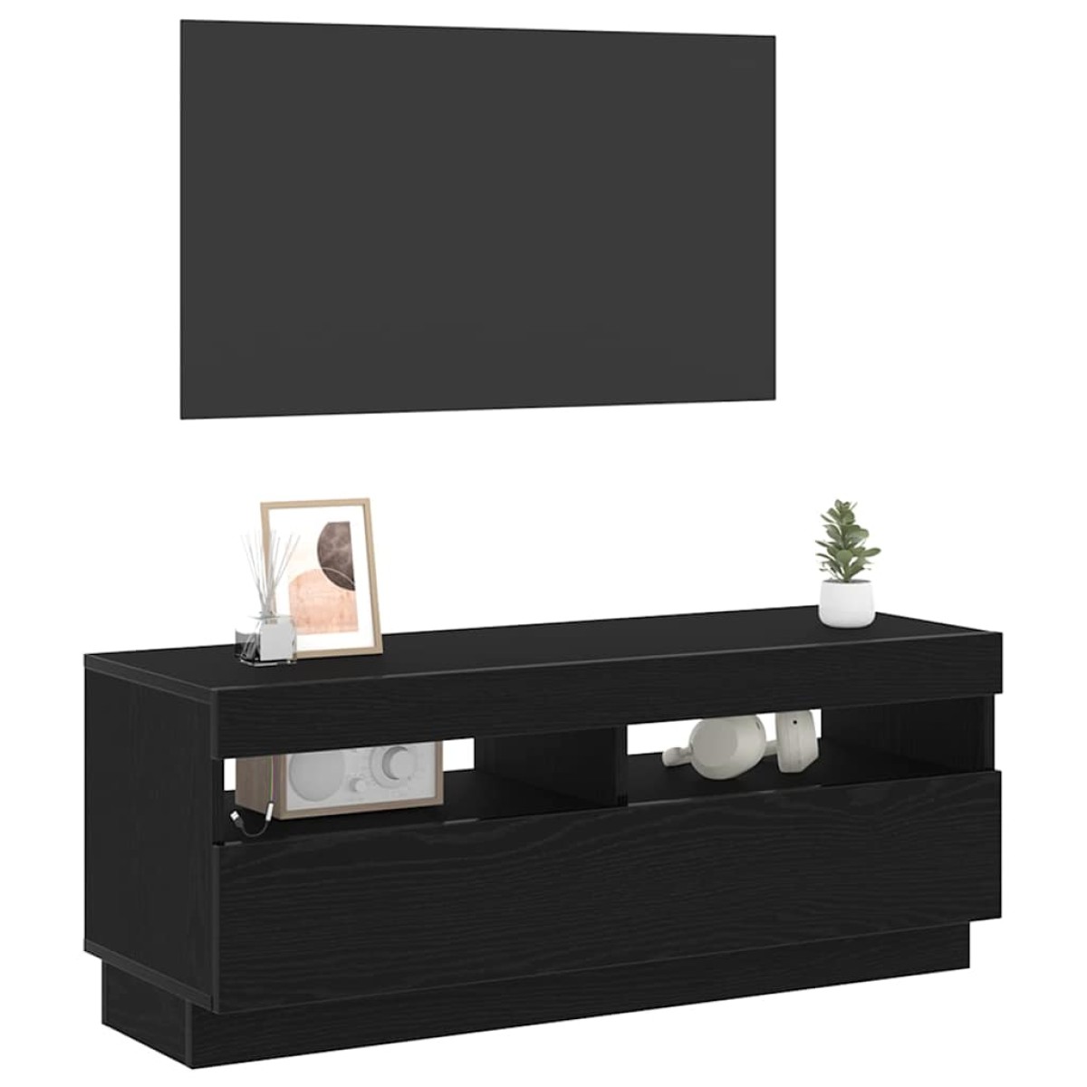 vidaXL Ντουλάπι TV 100 x 35 x 40 εκ Μαύρη Οξυά Επεξεργασμένο Ξύλο