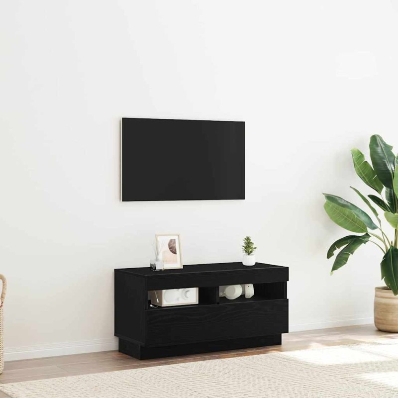vidaXL Ντουλάπι TV 80 x 35 x 40 εκ Μαύρη Οξυά Επεξεργασμένο Ξύλο
