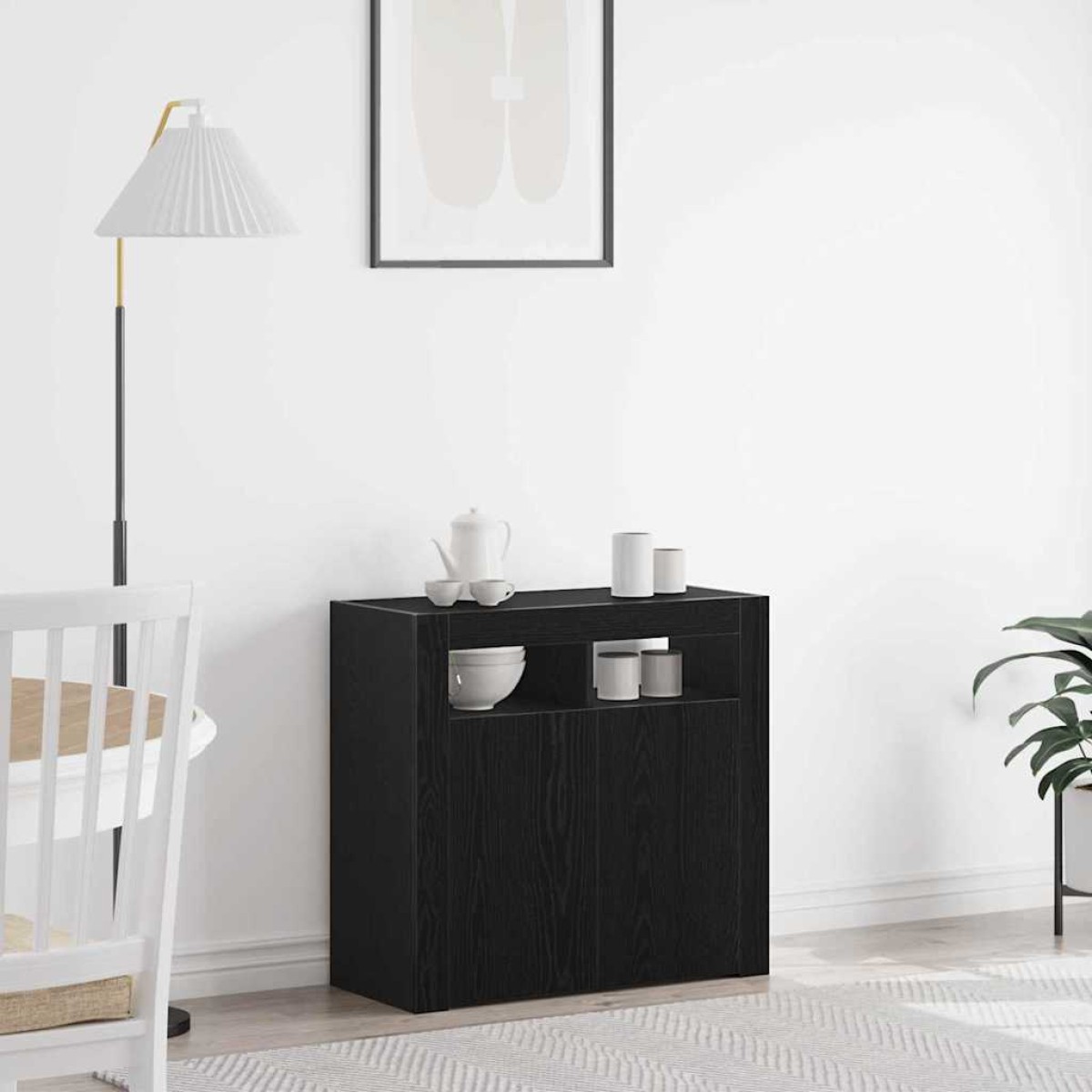 vidaXL Πλαϊνό γραφείο Μαύρη Οξυά 80 x 35 x 75 cm Επεξεργασμένο Ξύλο
