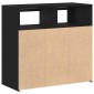 vidaXL Πλαϊνό γραφείο Μαύρη Οξυά 80 x 35 x 75 cm Επεξεργασμένο Ξύλο
