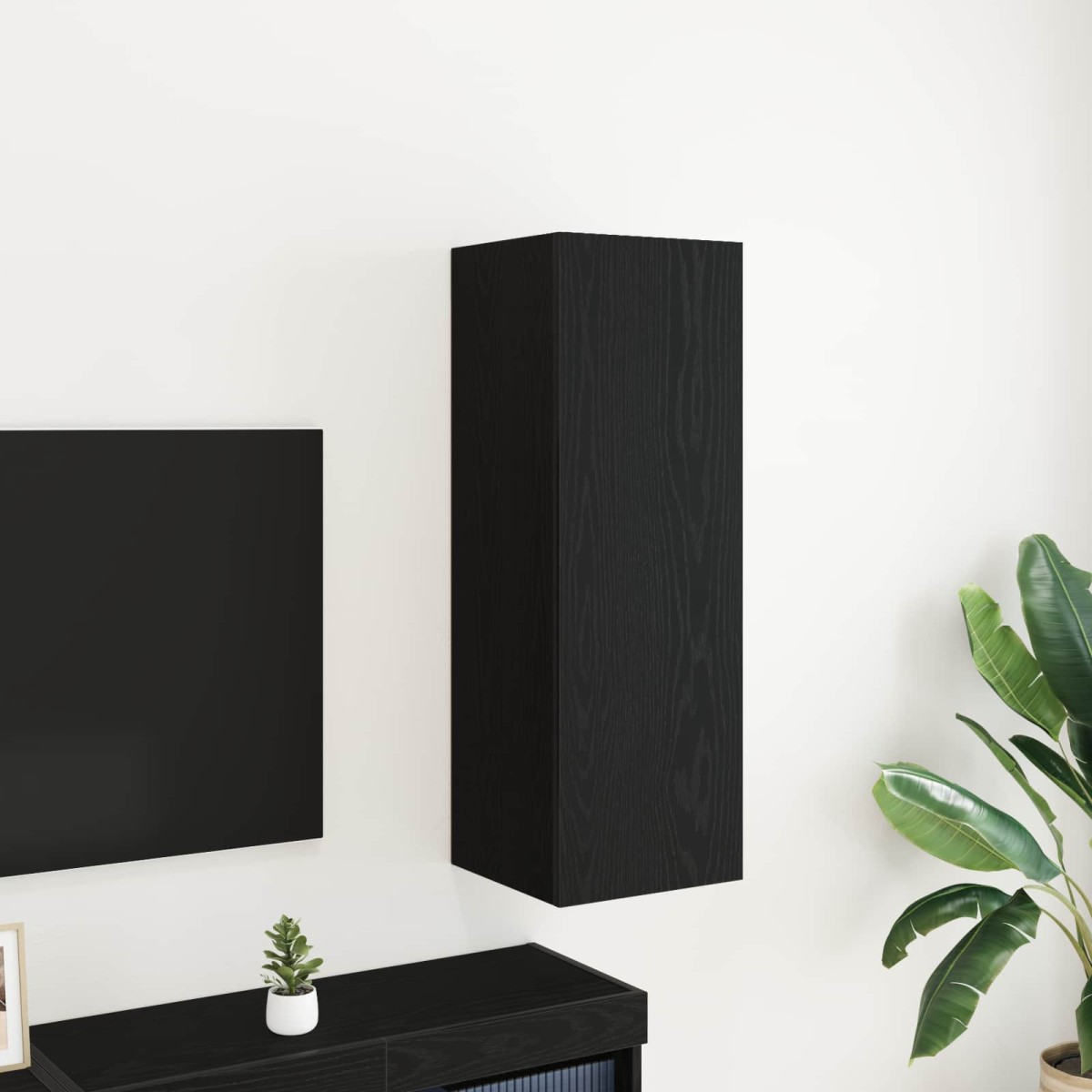 vidaXL Τηλεοπτική Κάβα Τοίχου 30,5 x 30 x 90 cm Μαύρη Οξυά