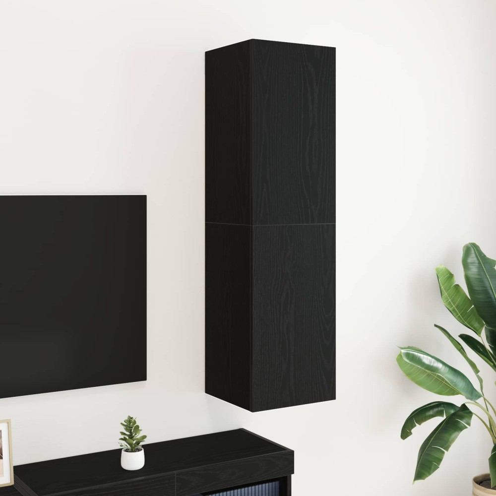 vidaXL Τηλεοπτική Κάβα Τοίχου 30,5 x 30 x 110 εκ. Μαύρη Οξυά