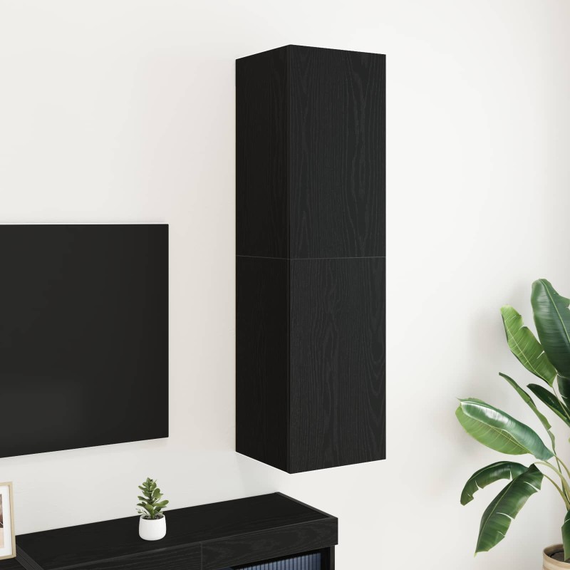 vidaXL Τηλεοπτική Κάβα Τοίχου 30,5 x 30 x 110 εκ. Μαύρη Οξυά