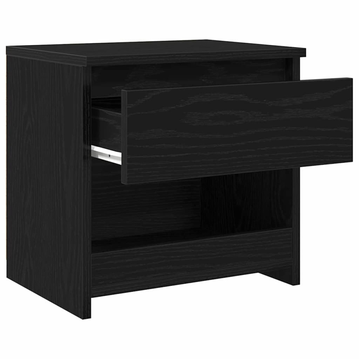 vidaXL Κομοδίνο 2 τεμ. Μαύρη Οξυά 40 x 30 x 39 εκ Επεξεργασμένο Ξύλο