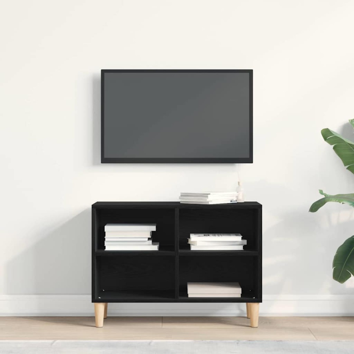 vidaXL Ντουλάπι TV 69,5 x 30 x 50 εκ. Μαύρη Οξυά Επεξεργασμένο Ξύλο