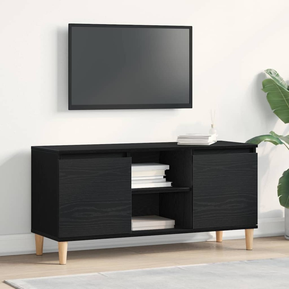 vidaXL Ντουλάπι TV 102 x 35 x 50 εκ. Μαύρη Οξυά Επεξεργασμένο Ξύλο