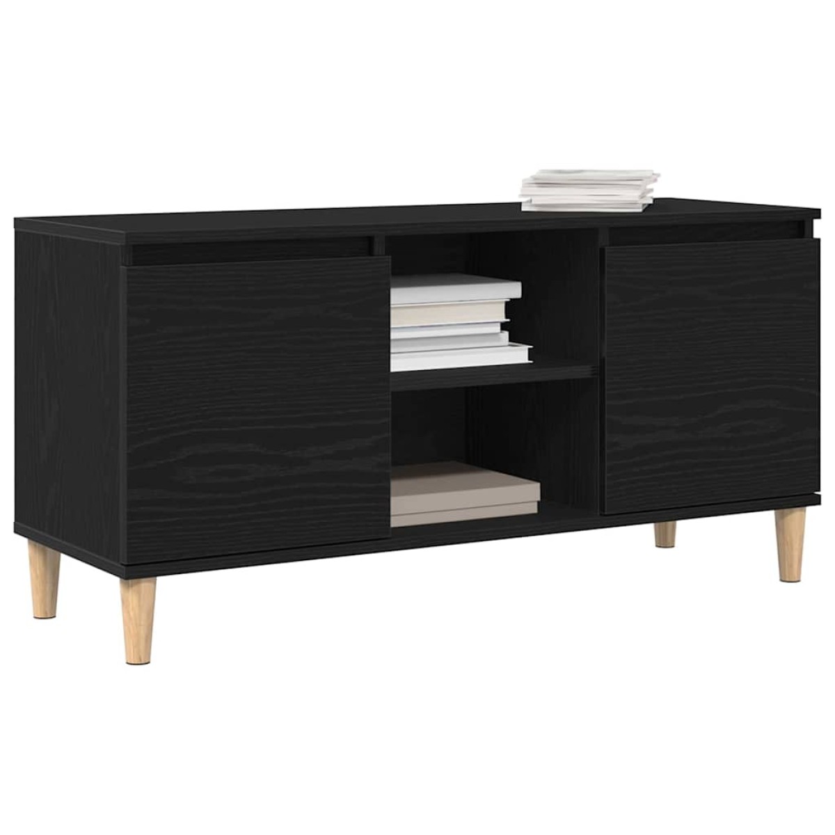 vidaXL Ντουλάπι TV 102 x 35 x 50 εκ. Μαύρη Οξυά Επεξεργασμένο Ξύλο