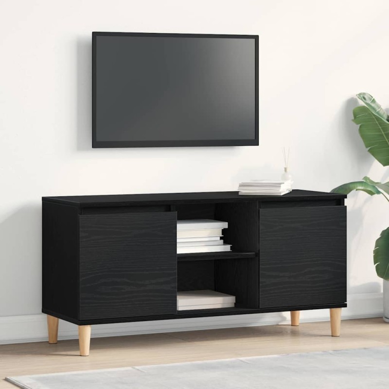 vidaXL Ντουλάπι TV 102 x 35 x 50 εκ. Μαύρη Οξυά Επεξεργασμένο Ξύλο