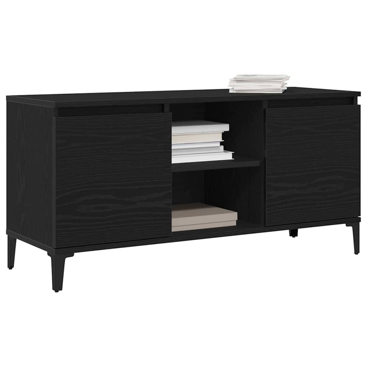 vidaXL Ντουλάπι TV 102 x 35 x 50 εκ. Μαύρη Οξυά Επεξεργασμένο Ξύλο