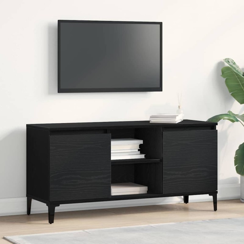 vidaXL Ντουλάπι TV 102 x 35 x 50 εκ. Μαύρη Οξυά Επεξεργασμένο Ξύλο