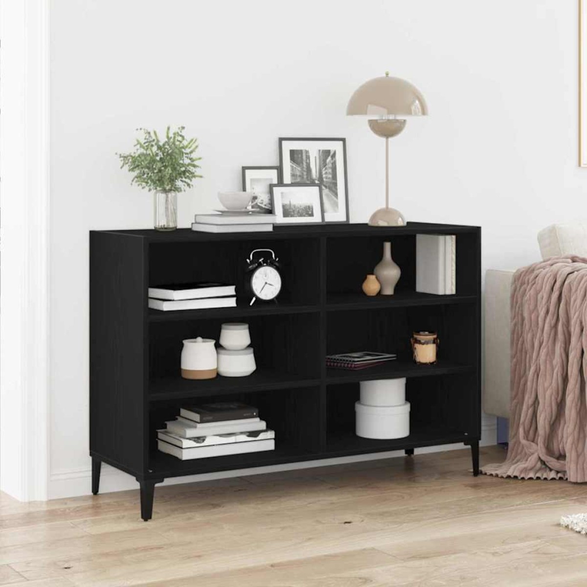 vidaXL Πλαϊνό γραφείο Μαύρη Οξυά 103,5 x 35 x 70 εκ.