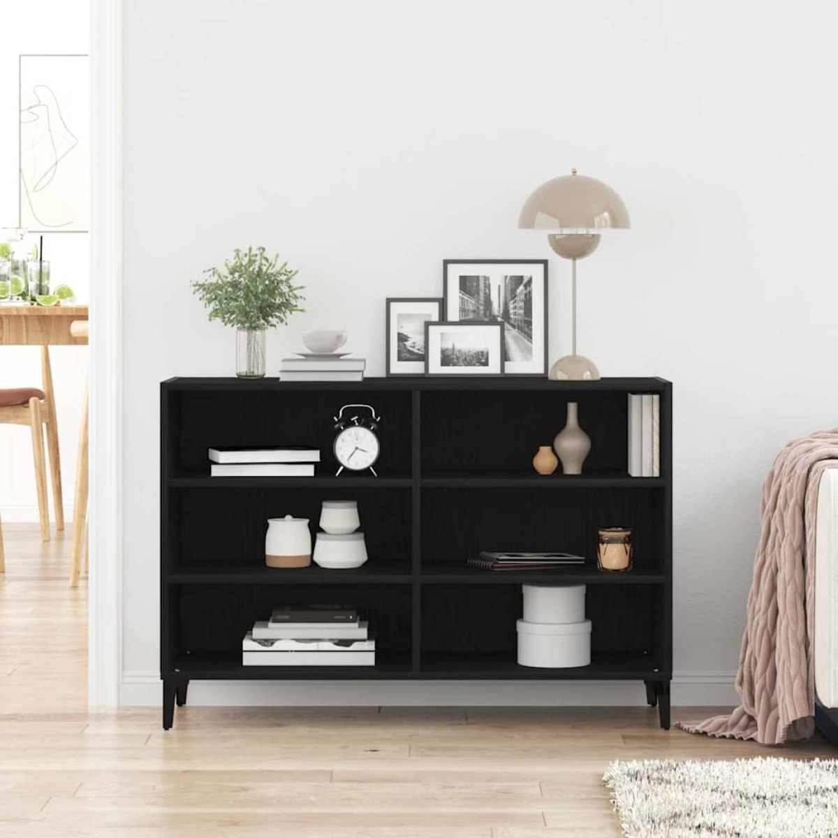 vidaXL Πλαϊνό γραφείο Μαύρη Οξυά 103,5 x 35 x 70 εκ.