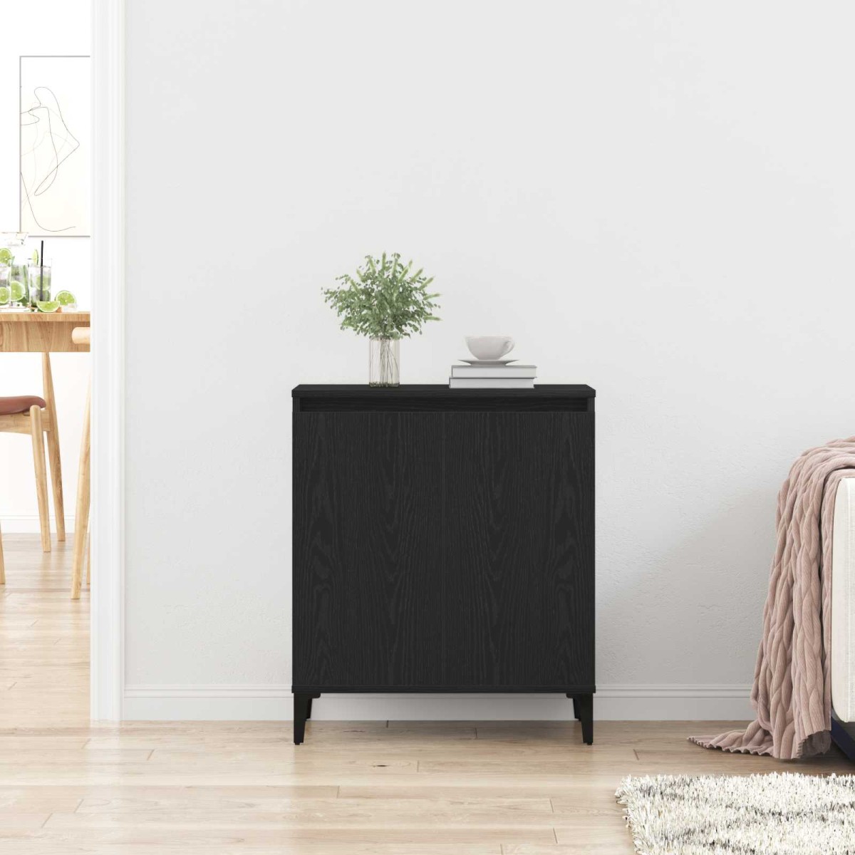 vidaXL Πλαϊνό γραφείο Μαύρη Οξυά 60 x 35 x 70 cm Επεξεργασμένο Ξύλο