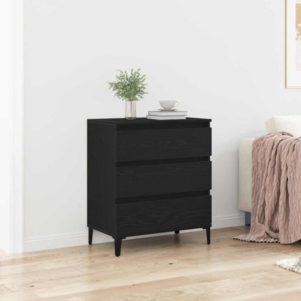 vidaXL Πλαϊνό γραφείο Μαύρη Οξυά 60 x 35 x 70 cm Επεξεργασμένο Ξύλο