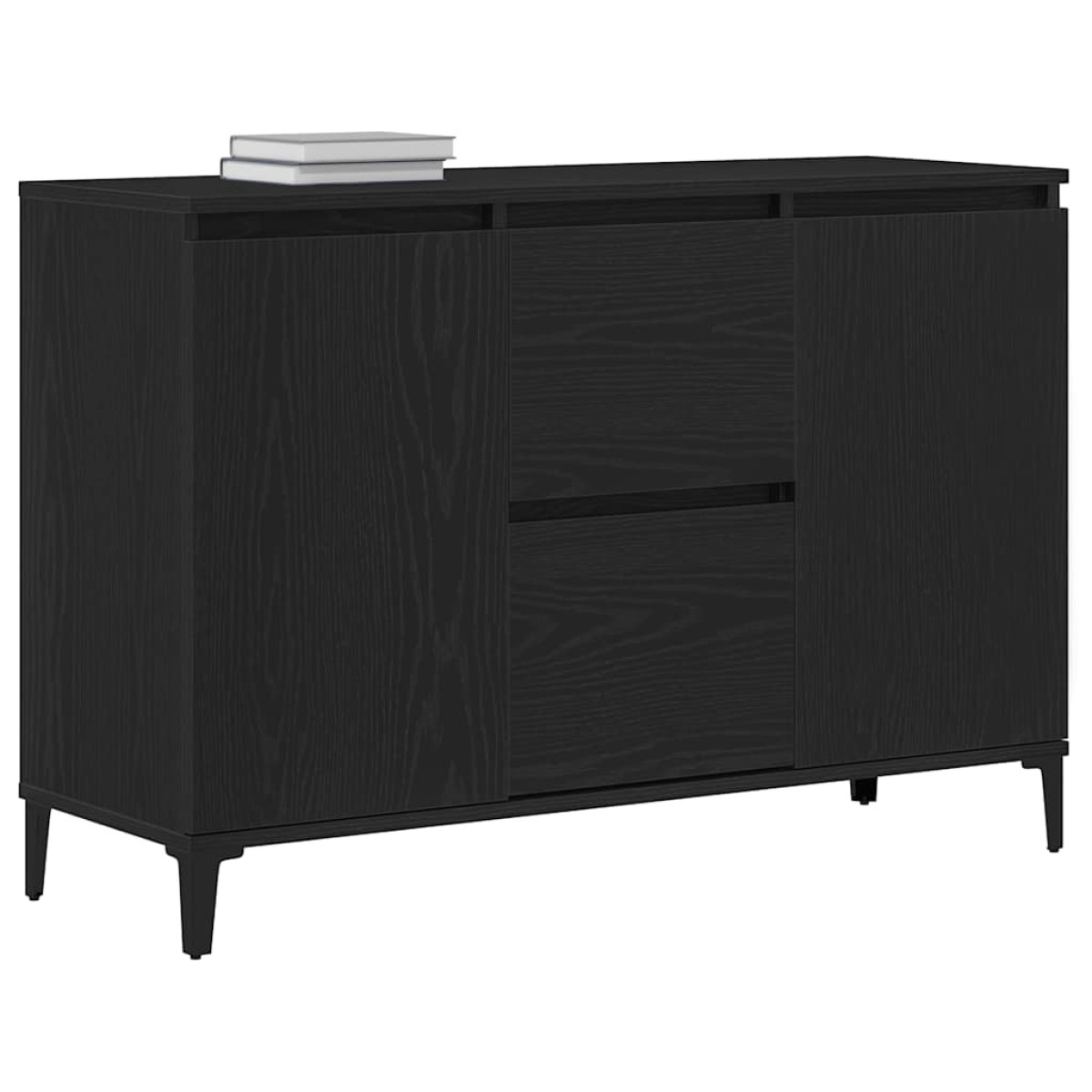 vidaXL Πλαϊνό γραφείο Μαύρη Οξυά 104 x 35 x 70 εκ. Επεξεργασμένο Ξύλο