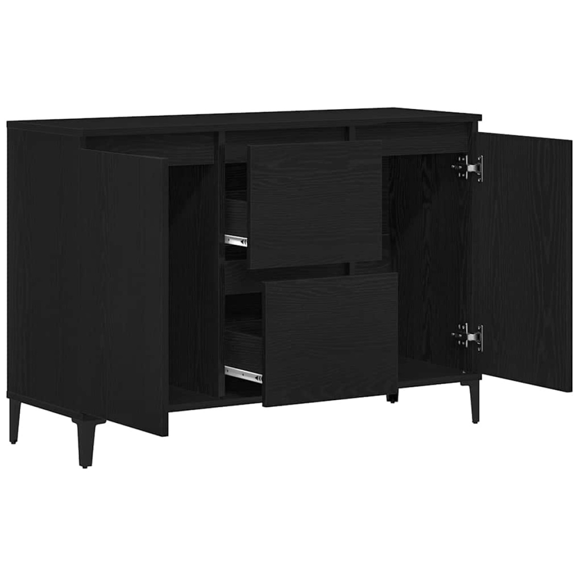 vidaXL Πλαϊνό γραφείο Μαύρη Οξυά 104 x 35 x 70 εκ. Επεξεργασμένο Ξύλο