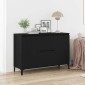 vidaXL Πλαϊνό γραφείο Μαύρη Οξυά 104 x 35 x 70 εκ. Επεξεργασμένο Ξύλο