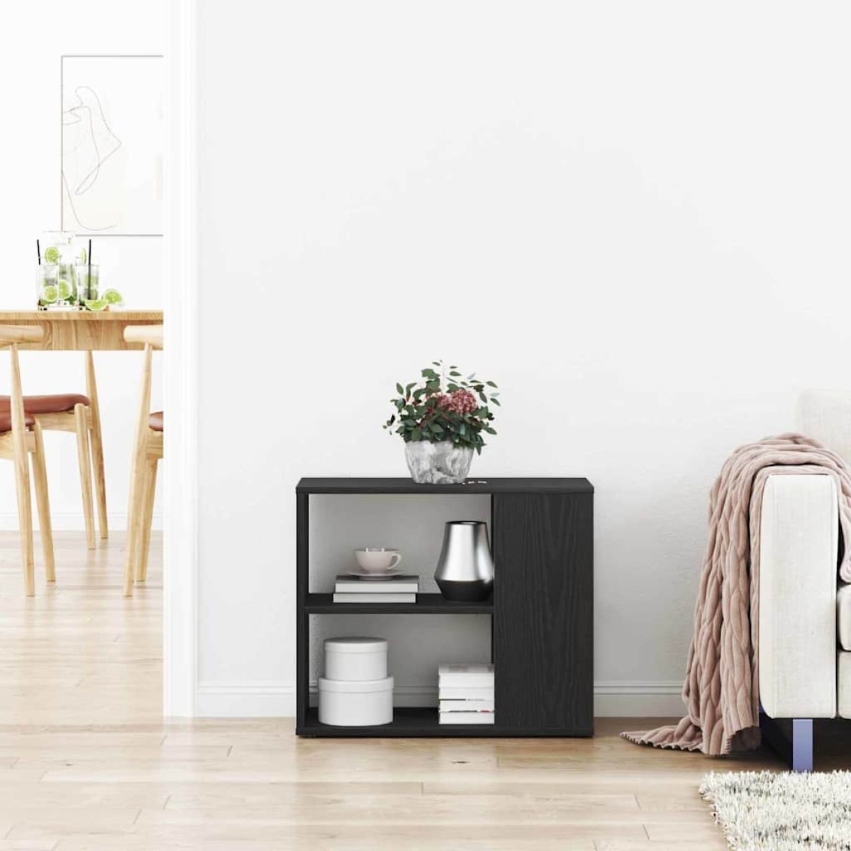 vidaXL Πλαϊνό γραφείο Μαύρη Οξυά 60 x 30 x 50 εκ. Επεξεργασμένο Ξύλο