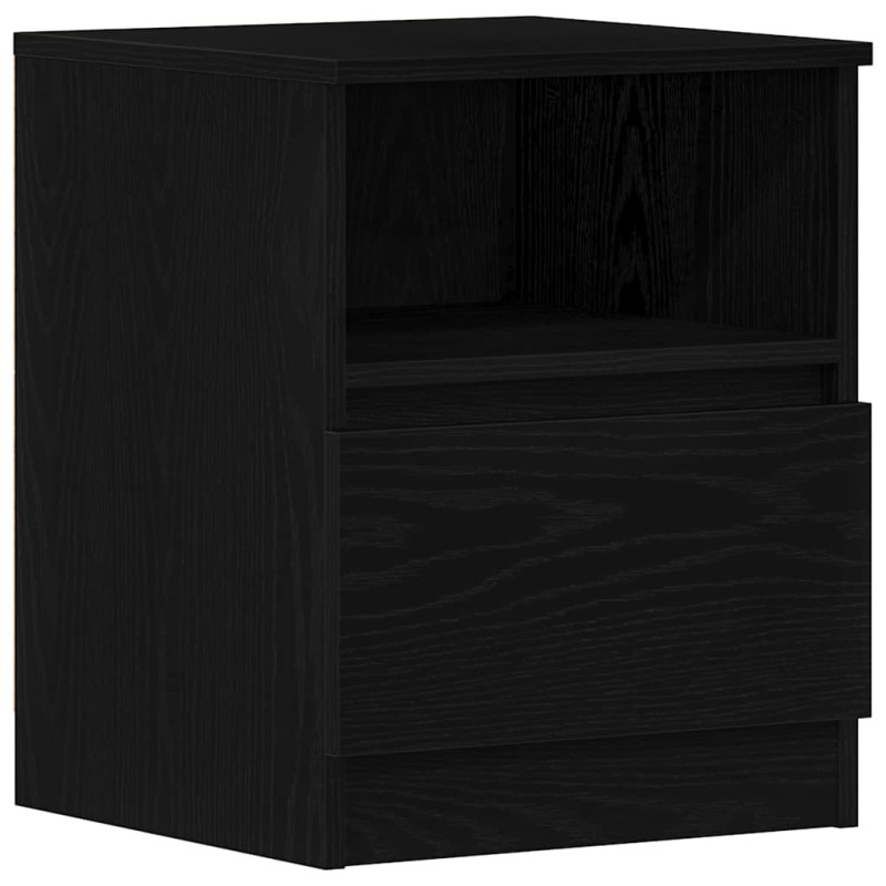 vidaXL Κομοδίνο 2 τεμ. Μαύρη Οξυά 40 x 40 x 50 cm Επεξεργασμένο Ξύλο